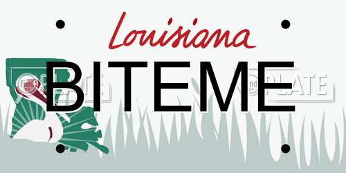 BITEME Louisiana License Plate