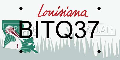 BITQ37 Louisiana License Plate