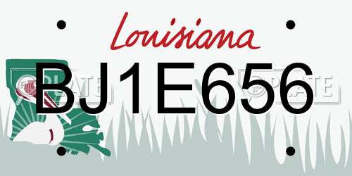 BJ1E656 Louisiana License Plate
