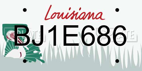 BJ1E686 Louisiana License Plate