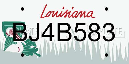 BJ4B583 Louisiana License Plate