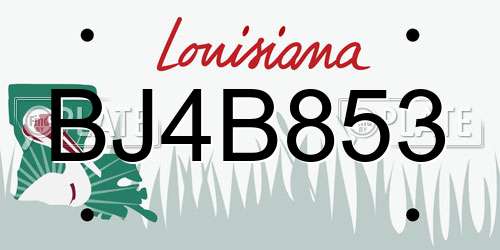 BJ4B853 Louisiana License Plate