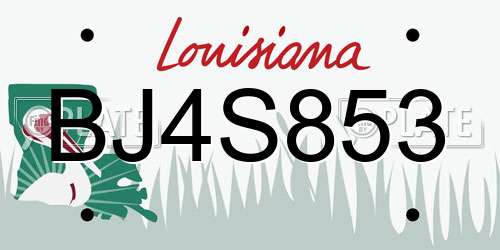 BJ4S853 Louisiana License Plate