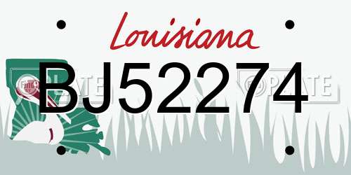 BJ52274 Louisiana License Plate