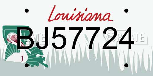BJ57724 Louisiana License Plate