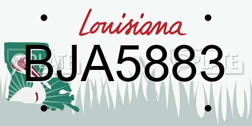 BJA5883 Louisiana License Plate