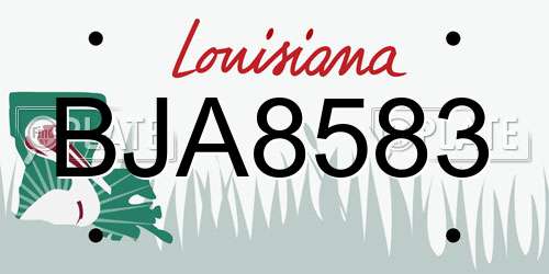 BJA8583 Louisiana License Plate
