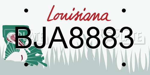 BJA8883 Louisiana License Plate