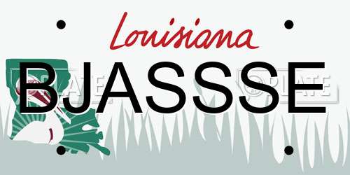 BJASSSE Louisiana License Plate