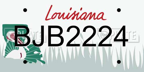 BJB2224 Louisiana License Plate