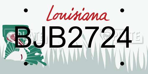 BJB2724 Louisiana License Plate