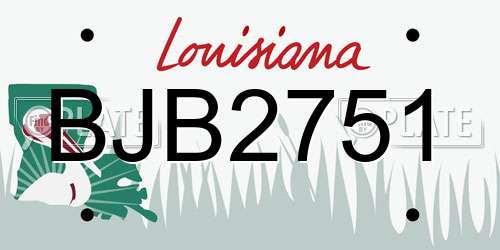BJB2751 Louisiana License Plate