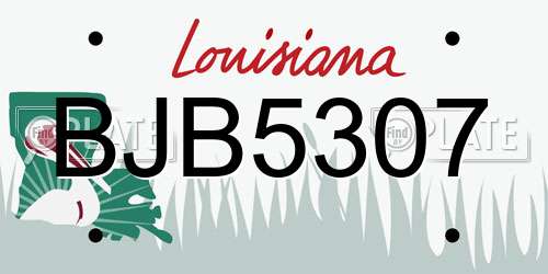 BJB5307 Louisiana License Plate