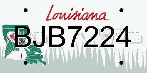 BJB7224 Louisiana License Plate