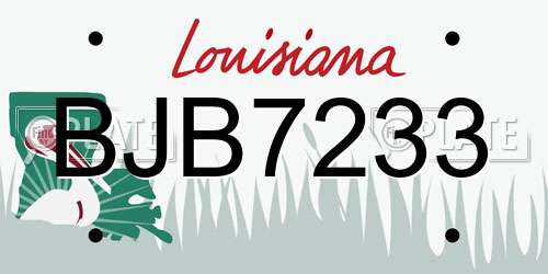 BJB7233 Louisiana License Plate