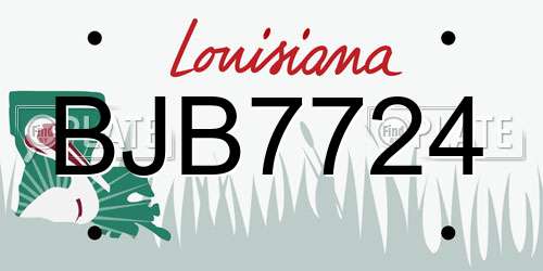 BJB7724 Louisiana License Plate