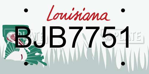 BJB7751 Louisiana License Plate