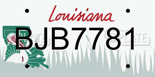 BJB7781 Louisiana License Plate