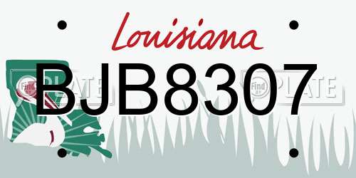 BJB8307 Louisiana License Plate