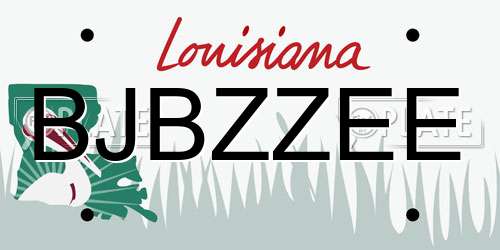 BJBZZEE Louisiana License Plate