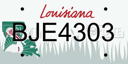 BJE4303 Louisiana License Plate