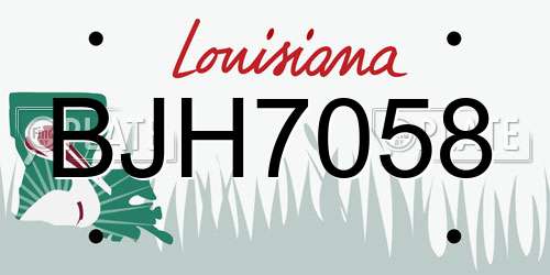 BJH7058 Louisiana License Plate