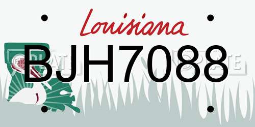 BJH7088 Louisiana License Plate