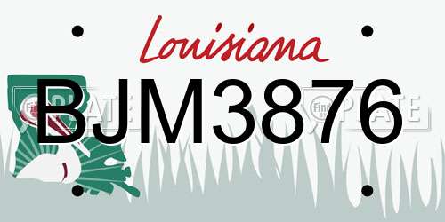 BJM3876 Louisiana License Plate