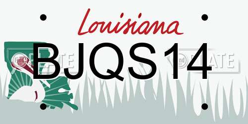 BJQS14 Louisiana License Plate