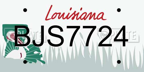 BJS7724 Louisiana License Plate