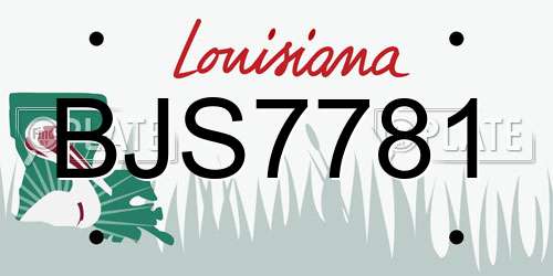BJS7781 Louisiana License Plate