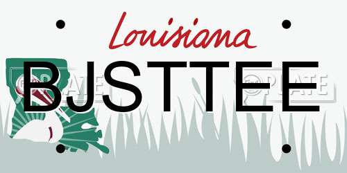 BJSTTEE Louisiana License Plate