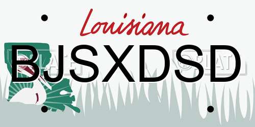 BJSXDSD Louisiana License Plate