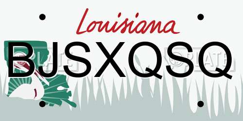 BJSXQSQ Louisiana License Plate