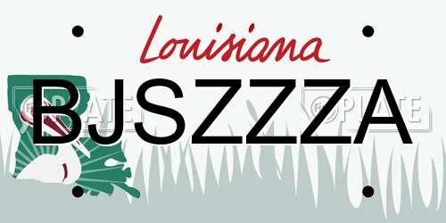 BJSZZZA Louisiana License Plate