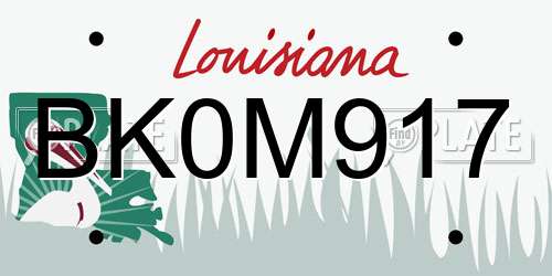 BK0M917 Louisiana License Plate