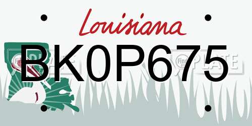 BK0P675 Louisiana License Plate