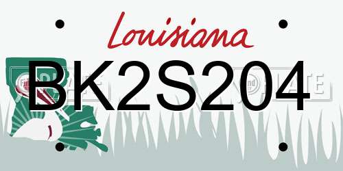 BK2S204 Louisiana License Plate