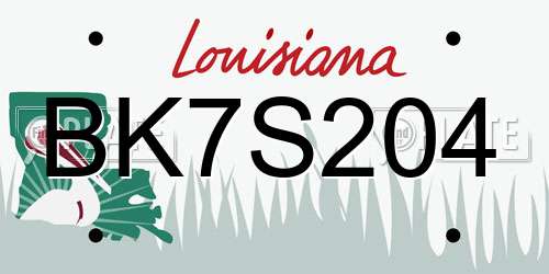 BK7S204 Louisiana License Plate