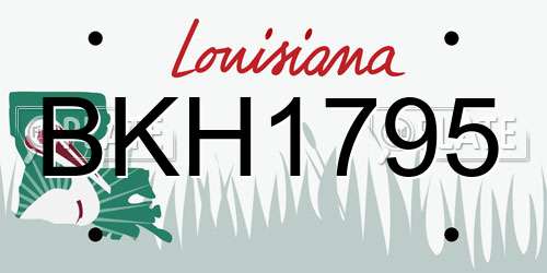 BKH1795 Louisiana License Plate