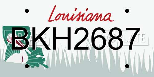 BKH2687 Louisiana License Plate