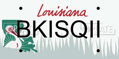 BKISQII Louisiana License Plate