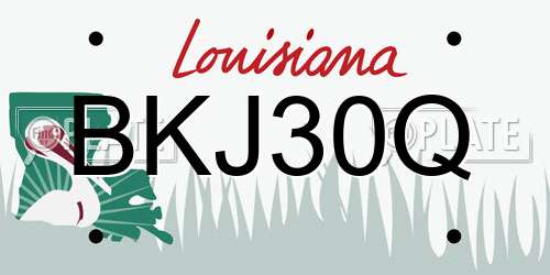 BKJ30Q Louisiana License Plate