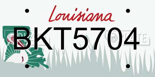BKT5704 Louisiana License Plate