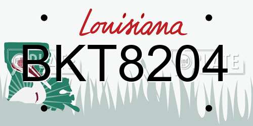 BKT8204 Louisiana License Plate