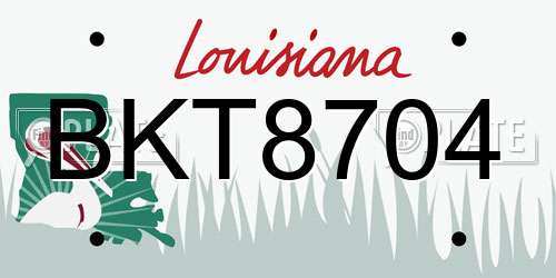 BKT8704 Louisiana License Plate