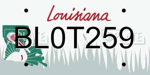 BL0T259 Louisiana License Plate