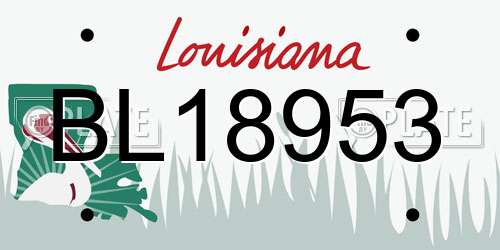 BL18953 Louisiana License Plate
