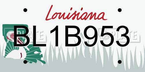 BL1B953 Louisiana License Plate