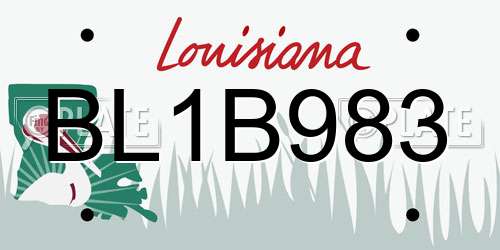 BL1B983 Louisiana License Plate